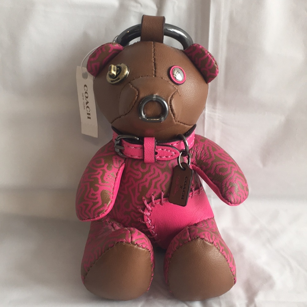 Coach Leather Bear Keychain NWT - Picture 2 of 8